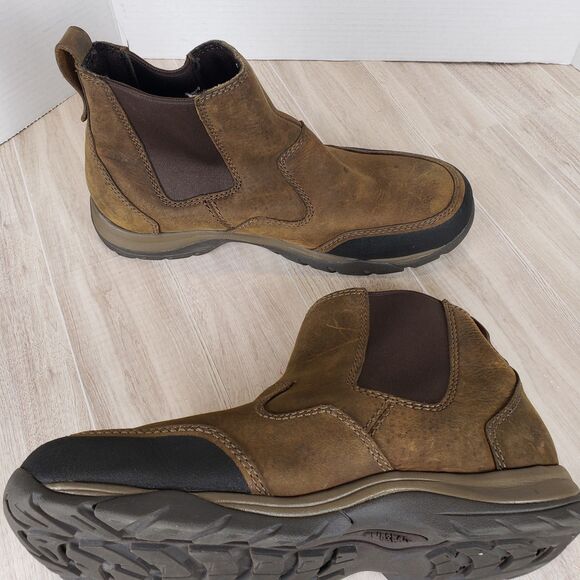 The North Face Men\'s Brown Leather Hiking Boots Work Size 12 slip on main image 9